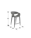 GIRO- TABURETE GRIS CLARO-NEGRO